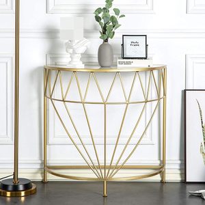 Table décorative dorée pour couloir, côté canapé ou salon, élégant accent de décoration intérieure - Product Image 6