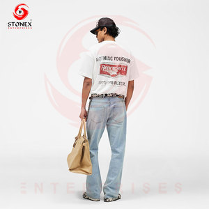 Camiseta con Estampado Gráfico Personalizado, Estilo Casual para Hombre, Cuello Redondo, Manga Corta, Tejido de Punto de 180g, Estampado Digital - Product Image 6
