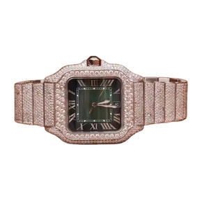 Vente chaude Moissanite Montre Diamant Testeur Glacé Montre Hommes Lunette En Acier Inoxydable Rappeur Visage Bleu Vvs Diamant Lab Montre pour Hommes - Product Image 1