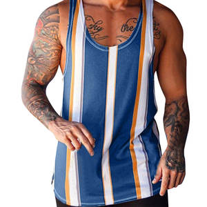 Débardeur sans manches en tricot respirant imprimé de haute qualité pour homme – Noir, blanc, rouge – Idéal pour l'été et la musculation - Product Image 2