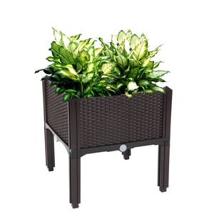 2 Pezzi di Contenitori per Piante da Giardino Componibili - Marrone - Product Image 3
