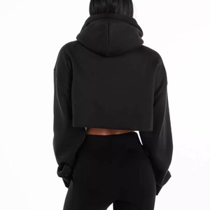Top Corto Acolchado de Moda 2023, Sudadera con Capucha de Manga Larga, Ropa Deportiva de Forro Polar para Mujer, Invierno - Product Image 5