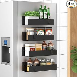Set di 4 Organizzatori Magnetici per Spezie in Nero Opaco, per Frigorifero e Forno - Product Image 6