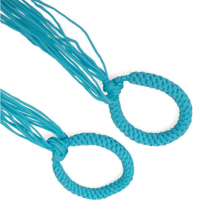 Cordon torsadé métallique turquoise avec pompon, matériau de nouage écologique enduit fait main pour le bricolage et les cordons de Muay Thai - Product Image 3