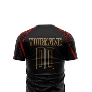 Nuevo Uniforme de Fútbol Personalizado, Conjunto de Camiseta Sublimada Negra y Roja, Transpirable, de Secado Rápido, Equipación de Fútbol OEM, Conjunto de Entrenamiento y Partido - Product Image 5