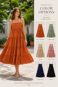 Vestido Maxi de Tirantes Finos en Degradado Naranja, 100% Algodón, Ecológico, Transpirable, Estilo Vintage, Casual, Veraniego, Bohemio, para la Playa - Product Image 4