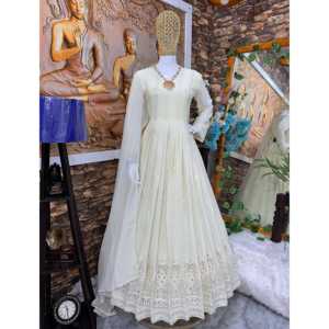 ชุดราตรี chikankari ดีไซเนอร์พร้อมกางเกงชุดใส่ไปงานปาร์ตี้ - Product Image 2