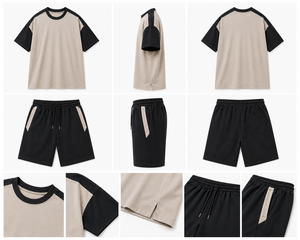 Conjunto de Dos Piezas de Verano para Hombre, Personalizado OEM, Talla Grande, Camiseta Casual con Cuello Redondo y Pantalones Cortos a Juego, Tejido 100% Algodón, de Secado Rápido - Product Image 6