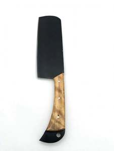 Cuchillo de carnicero artesanal de acero negro con mango de madera de arce rizado, herramienta de preparación culinaria - Product Image 2