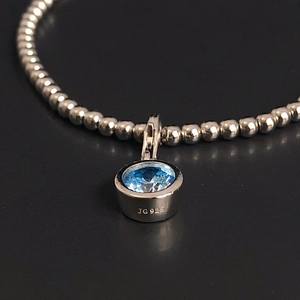 สร้อยข้อมือเงินแท้ประดับพลอยอะความารีนประจำเดือนมีนาคม ของขวัญสำหรับผู้หญิง - Product Image 4