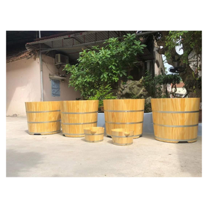 [BEST SELLER] | Japanese Style Round Wooden Bath Tub Ofuro Barrel Soaking Tub For Hotel Luxury Spa From Blue Lotus Vietnam - Product Image 1