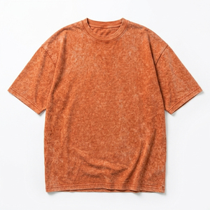 เสื้อยืดผู้ชายทรงโอเวอร์ไซส์ ระบายอากาศได้ดี ล้างสีแบบแอซิดวอช แขนสั้น แฟชั่นทันสมัย เนื้อผ้านุ่ม สวมใส่สบาย เหมาะสำหรับใส่ลำลอง - Product Image 1