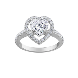 Anillo de compromiso de moissanita con halo y engaste de puntas, corte esmeralda, de 2.50 CT, cultivado en laboratorio, para fiesta - Product Image 1