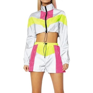 Women's Customized Short Set Streetwear <b>Wind</b> <b>Breaker</b> Windbreaker Jacket and Shorts Sets - Product Image 1