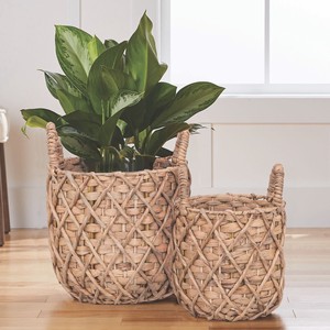 Weaving garden decor pot planters water hyacinth plant pots natural material planter <b>basket</b> - Product Image 5
