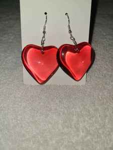 Heart <b>Resin</b> Drop Earrings Romantic Transparent Red Heart Dangle Earrings Handmade Fashion Jewelry for Women <b>Resin</b> <b>Crafts</b> - Product Image 5