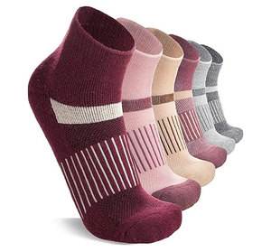 Chaussettes de sport respirantes à coupe basse avec motif rayé en plusieurs couleurs pour toutes les saisons et les sports de plein air - Product Image 1