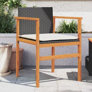 Sedia da Giardino Nera e Bianco Crema - Product Image 1