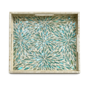 Dining Gem Mother of Pearl Inlay Serving Tray Handcrafted Sustainable Platter for Luxury <b>Tabletop</b> <b>Storage</b> - Product Image 1