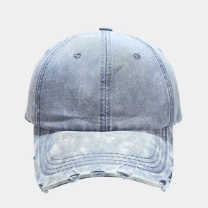 Casquette de baseball vintage personnalisée en jean vieilli, casquette de papa non structurée en coton délavé, ajustable, pour femmes et hommes, vente en gros - Product Image 4