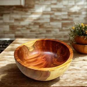 Tazón de Madera Natural para Cena, Desechable, Ecológico, Hecho a Mano, de Lujo, Clásico, para Servir Alimentos, Acabado Liso, para Ensaladas, Sopas, Arroz - Product Image 5