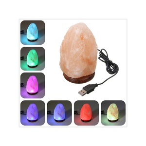 Lámpara de Sal Rosa del Himalaya 100% Natural IMPEX PAKISTAN, Purificador de Aire de Calidad Pura, Base de Madera Tallada, Decoración para el Hogar Personalizada - Product Image 3