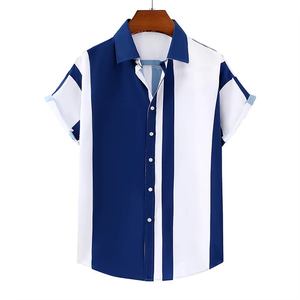 Wholesale Customized <b>Men</b>’s Summer <b>Stretch</b> Print Shirt Short Sleeve Casual Fashion Shirt - Product Image 6