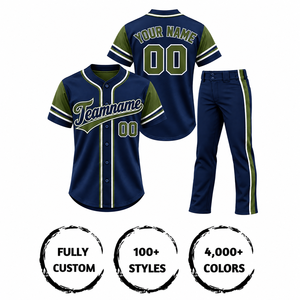 Conjunto de Uniforme de Béisbol de Alta Calidad para Adultos, Manga Corta, Impresión Sublimada, Absorbe la Humedad, 100% Poliéster, Nombre y Número del Equipo - Product Image 4