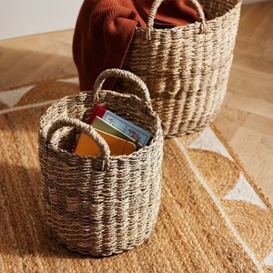Wholesale Premium Quality Customizable Sizes Handwoven Seagrass Eco-Friendly Detachable Design Folding <b>Storage</b> <b>Basket</b> <b>Rectangle</b> - Product Image 4