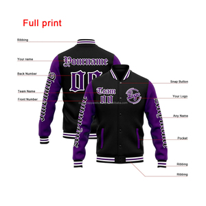 Performance Wool Blend <b>Varsity</b> <b>Jacket</b> for Athletes with Custom Front Embroidery and Stand Collar - Product Image 2