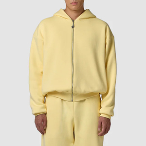 Premium Hooded Printed Lemon Yellow Drawstring Closure Tracksuit Sweatpants <b>Set</b> Soft Fleece Casual Two Piece <b>Matching</b> <b>Jogger</b> - Product Image 3