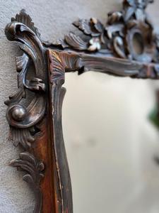 Espejo de Pared de Madera Tallada Ornamentada de Estilo Barroco Antiguo - Product Image 2