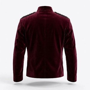 Chaqueta de terciopelo burdeos para hombre, estilo Montrose, con cuello alto y doble botonadura, traje de kilt escocés, más vendida. - Product Image 3