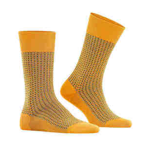Chaussettes pour hommes jaunes à motif de points, tricotées, respirantes, en coton, polyester et élasthanne, pour un usage quotidien en été - Product Image 2