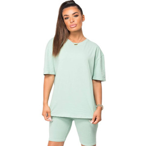 Ensemble T-shirt et short unisexe à col rond imprimé avec logo personnalisé, 100 % coton, respirant, pour usage quotidien – Grande vente - Product Image 4
