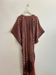Indian Vintage Sari Silk <b>Kaftan</b> Dress For Women Luxury Night Gown <b>Maxi</b> Dress - Product Image 6