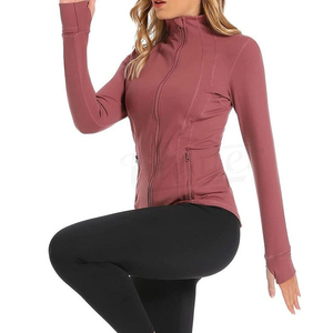Veste de yoga et de sport pour femme ZYLO INDUSTRIES, personnalisée, 100% nylon, extensible dans quatre directions, sans couture, col roulé, manches longues, haute qualité - Product Image 5