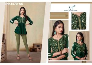 Modern Style 14Kg Rayon with Embroidered Short <b>Kurta</b>-Top Collection Manufacturer from India <b>Woman</b> Fashion Exporter - Product Image 4