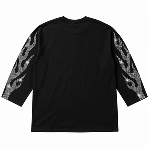 Camiseta con estampado gráfico personalizado, 100% algodón jersey, estilo moderno y holgado, manga larga, unisex, para uso casual de verano. - Product Image 2