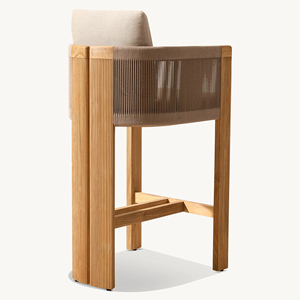 Ensemble de table de bar de jardin en teck et rotin moderne et luxueux, meubles d'extérieur durables pour la cour et le parc - Soria - Product Image 6