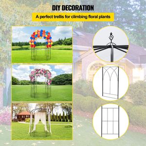 Arco da Giardino in Ferro Battuto a Forma di Gabbia per Uccelli 9FT X 6.6FT, Traliccio per Piante Rampicanti, Ideale per Matrimoni - Product Image 2