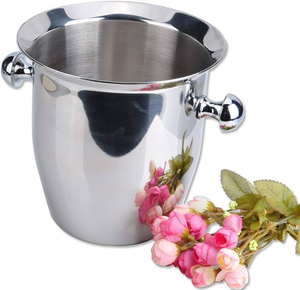 Seau à glace en acier inoxydable pour bouteilles de vin – Nouveautés et meilleures ventes - Product Image 1