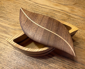 x Luxury Wooden Leaf Shaped Jewelry Box Handcrafted Solid <b>Wood</b> Storage Organizer Decorative Keepsake Ring Case Wholesale Gift - Product Image 1
