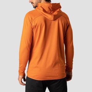 Sudadera con Capucha Personalizada para Hombre, 92% Poliéster, 8% Elastano, Tejido Reciclado, Color Naranja Quemado, con Capucha Ajustable - Product Image 3