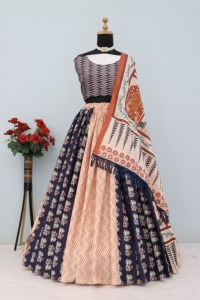 Designer Traditional Silk <b>Lehenga</b> Choli for <b>Women</b> Printed Ethnic Chaniya Choli with Dupatta | Festive Wedding & Party Wear - Product Image 4
