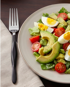 Modern Flatware <b>Set</b> With <b>Black</b> Plastic Handles Stainless Steel <b>Cutlery</b> Dishwasher Safe For Catering And Home Use - Product Image 6