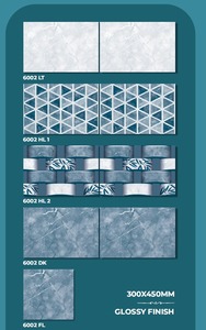 Carrelage en céramique effet marbre brillant 300x450mm, dalle de pierre artificielle finition brillante pour comptoir de cuisine et revêtement mural - Product Image 1