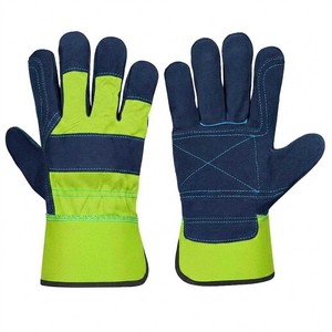 Guantes de cuero de alta visibilidad con puntas antideslizantes, guantes de seguridad antiestáticos e ignífugos, sin látex, para uso general. - Product Image 6