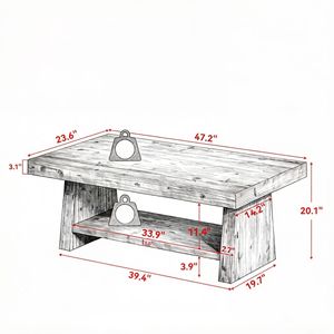 Tavolino Rustico Moderno con Vano Portaoggetti per Camera da Letto e Soggiorno, Tavolino Pieghevole per Tè/Caffè per Casa, Ufficio o Bar - Product Image 3