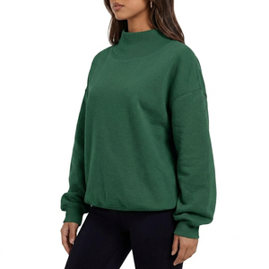 Sweat-shirt molletonné oversize imprimé à col montant pour femme – Hiver/Automne – Style décontracté streetwear – Personnalisable OEM - Product Image 3